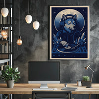Cosmic Dj Wolf Poster
