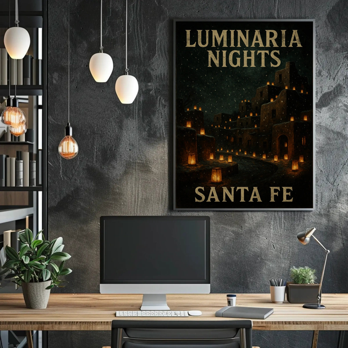 Luminaria Nights in Santa Fe Poster