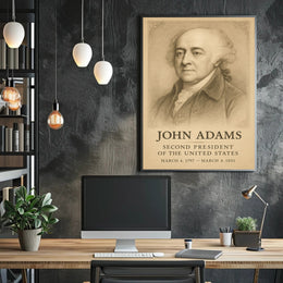 John Adams 2nd President Sketch Poster Art Print Decor PosterGoat
