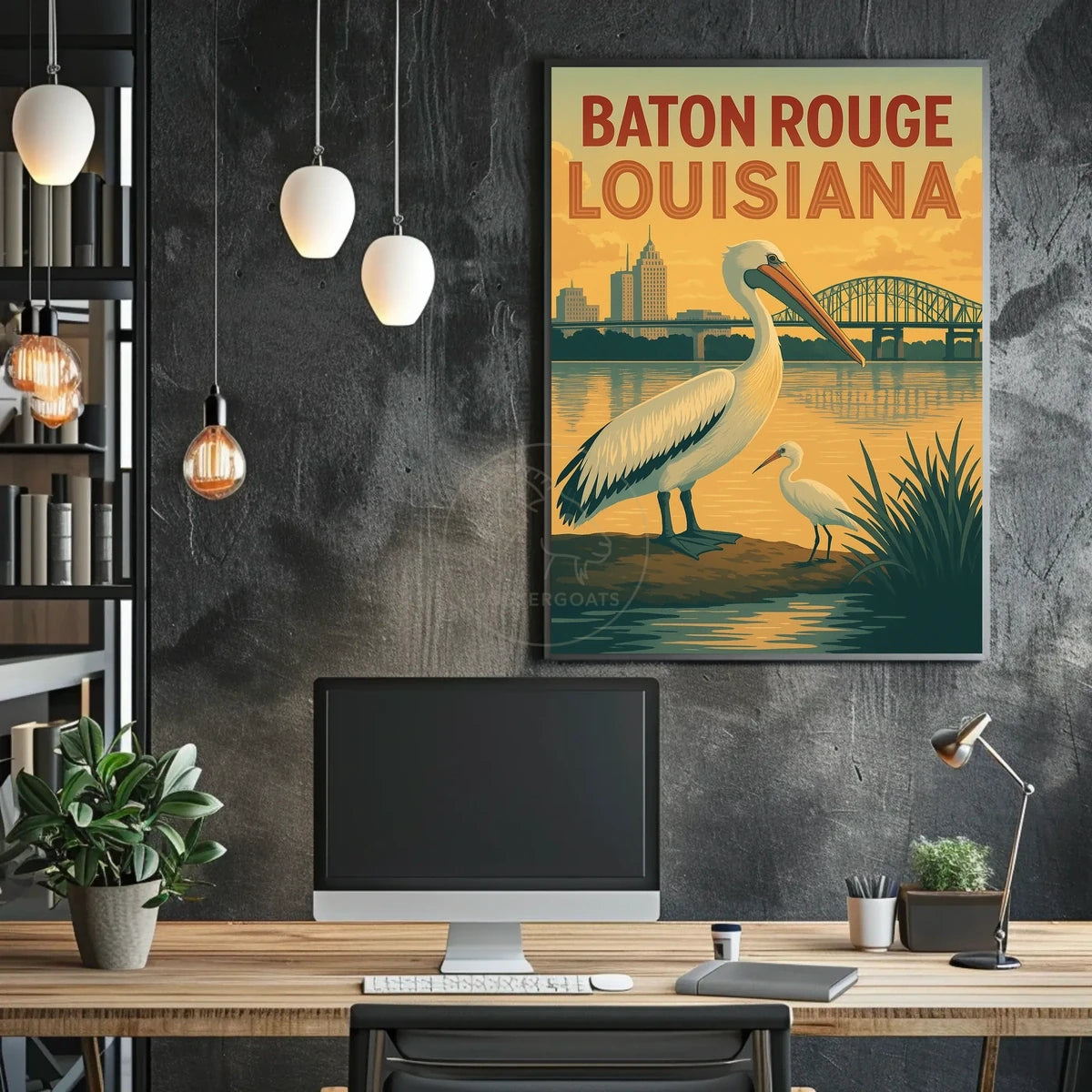 Scenic Baton Rouge Wildlife Travel Poster