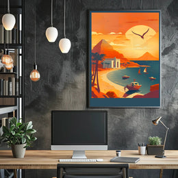 Sunset Over Serene Coastline Poster