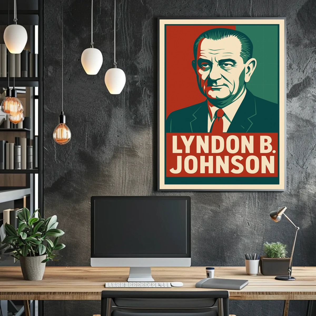Lyndon Johnson Presidential Portrait Photography Poster