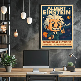 Einstein Portrait Vintage Science Inspiring Poster