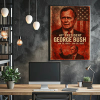41st President Patriotic Vintage Historical or Presidential Poster