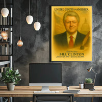 Bill Clinton 42nd President of the United States Vintage Watercolor Poster