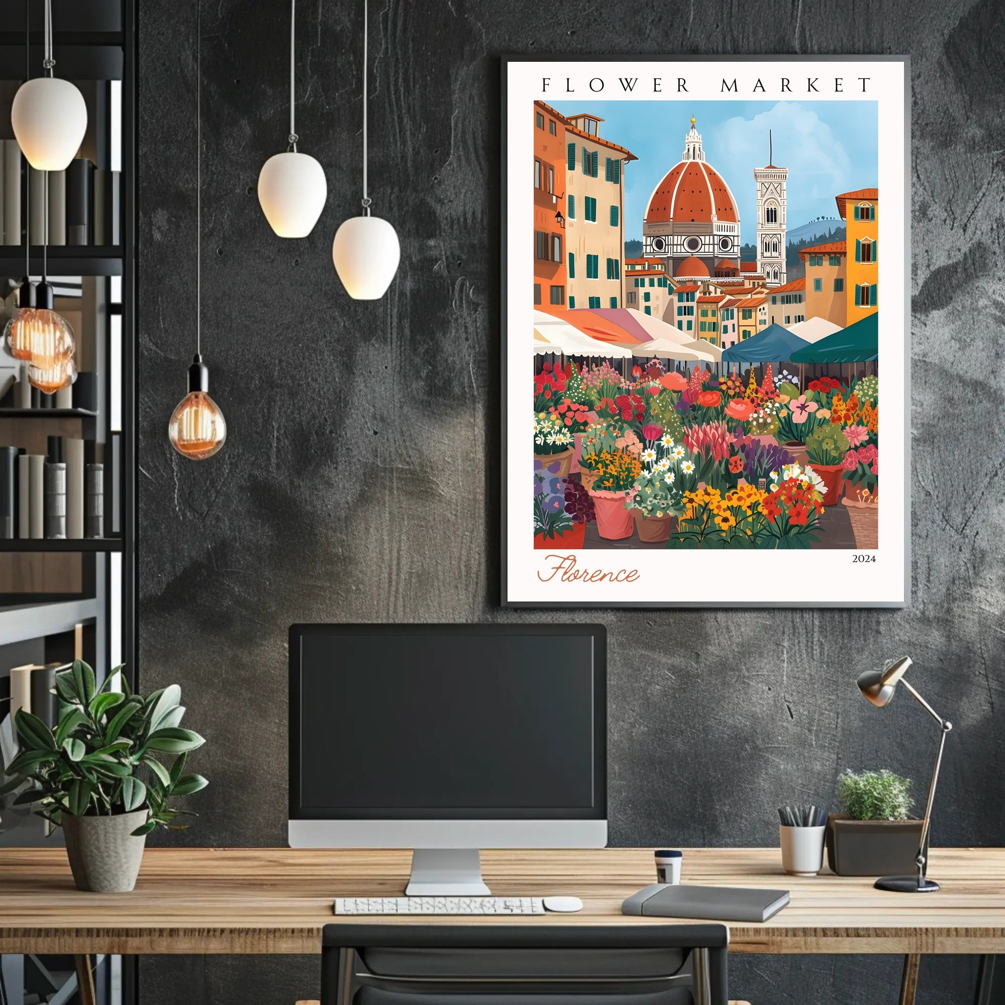 Florence Flower Market 2024 Poster PosterGoat