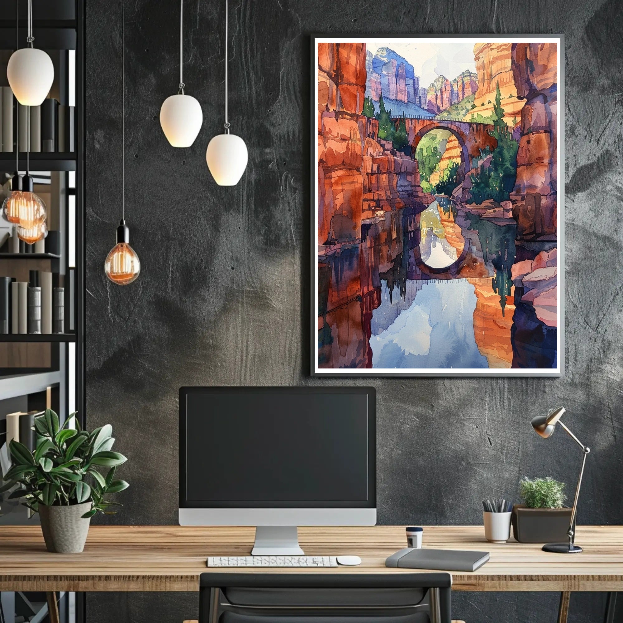 Serene Canyon Reflection Poster PosterGoat