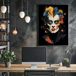 Abstract Artistic Poster with Geometric Shapes and Bold Colors