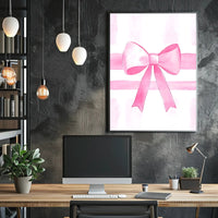 Pink Ribbon Elegance Minimalist Wall Art Poster