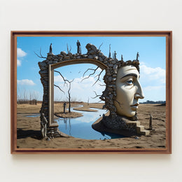 Surreal Desert Landscape Art: Abstract or Artistic Poster