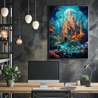 Enchanted Underwater Castle Poster