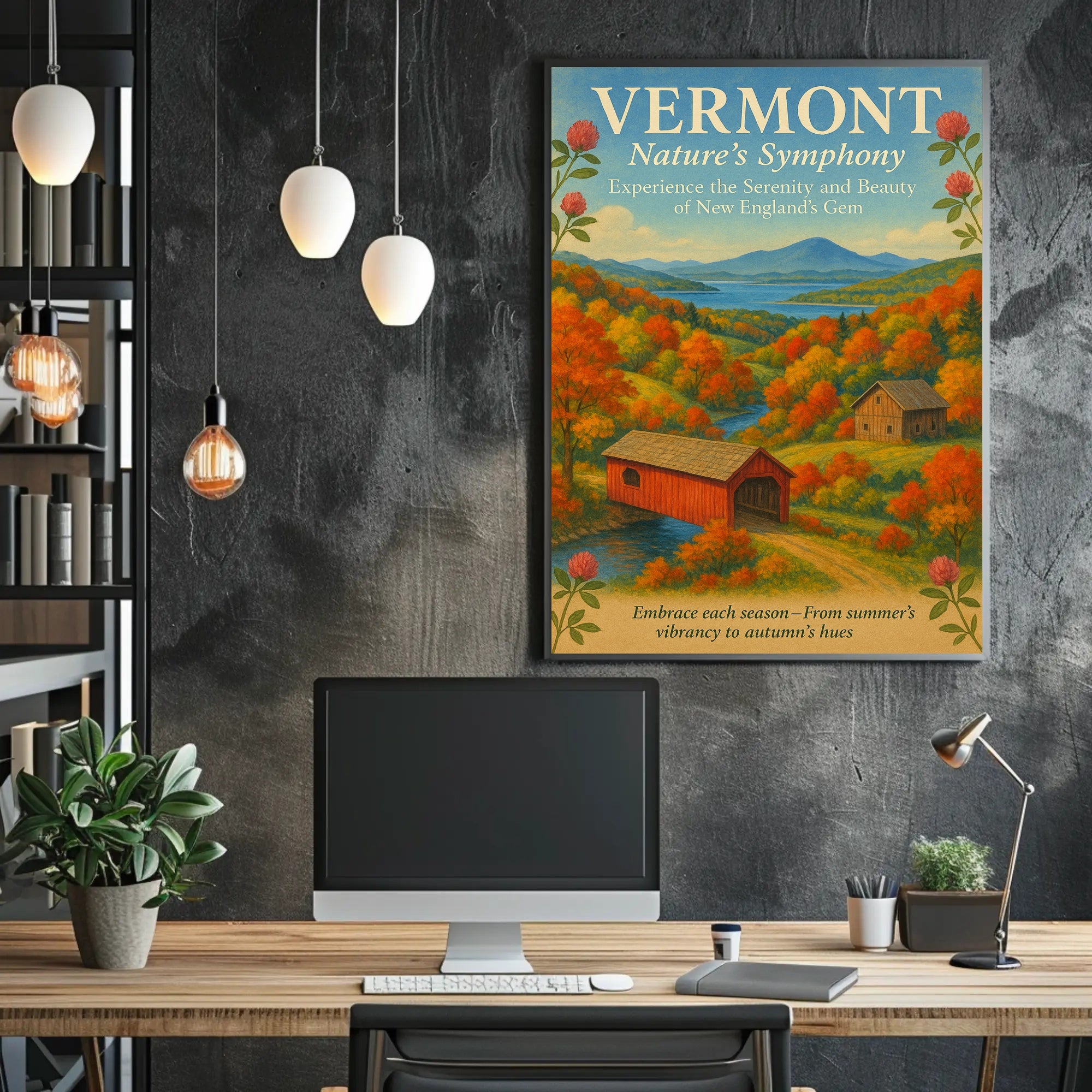 Vermont Scenic Nature Poster Wall Art Print