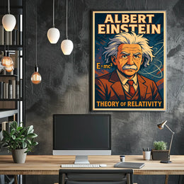 Einstein Relativity Theory Vintage Educational Poster