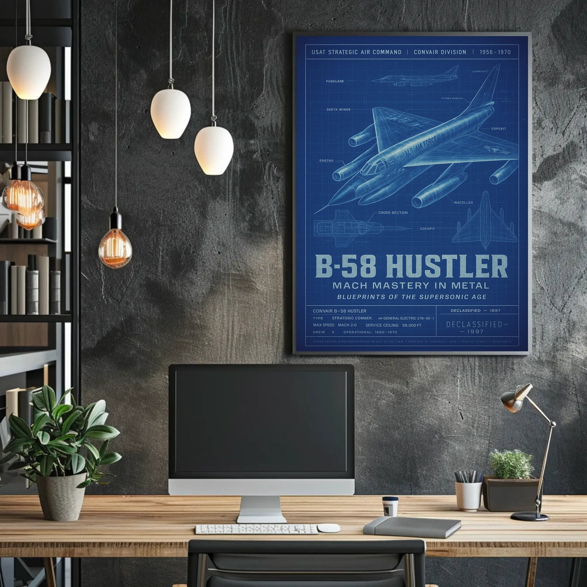 B-58 Hustler Mach Mastery in Metal Poster