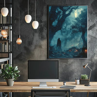Enchanted Forest Under The Moonlight Art Print Poster PosterGoat