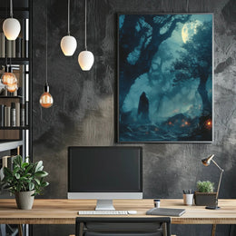 Enchanted Forest Under The Moonlight Art Print Poster PosterGoat