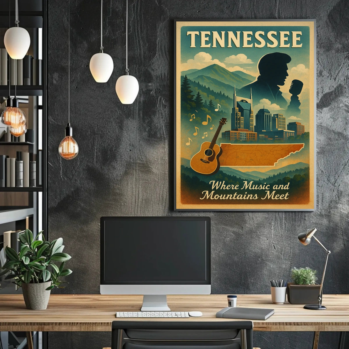 Tennessee Where Music and Mountains Meet Poster