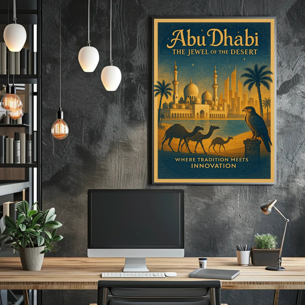 Abu Dhabi Vintage Travel Poster Tradition Meets Innovation
