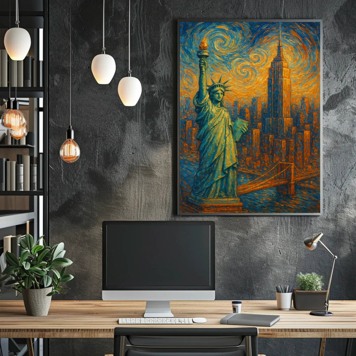 Starry Night Over New York Poster Timeless Urban Home Decor