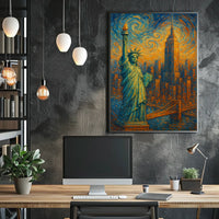 Starry Night Over New York Poster Timeless Urban Home Decor