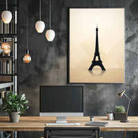 Eiffel Tower Silhouette Minimalist Paris Travel Art Poster