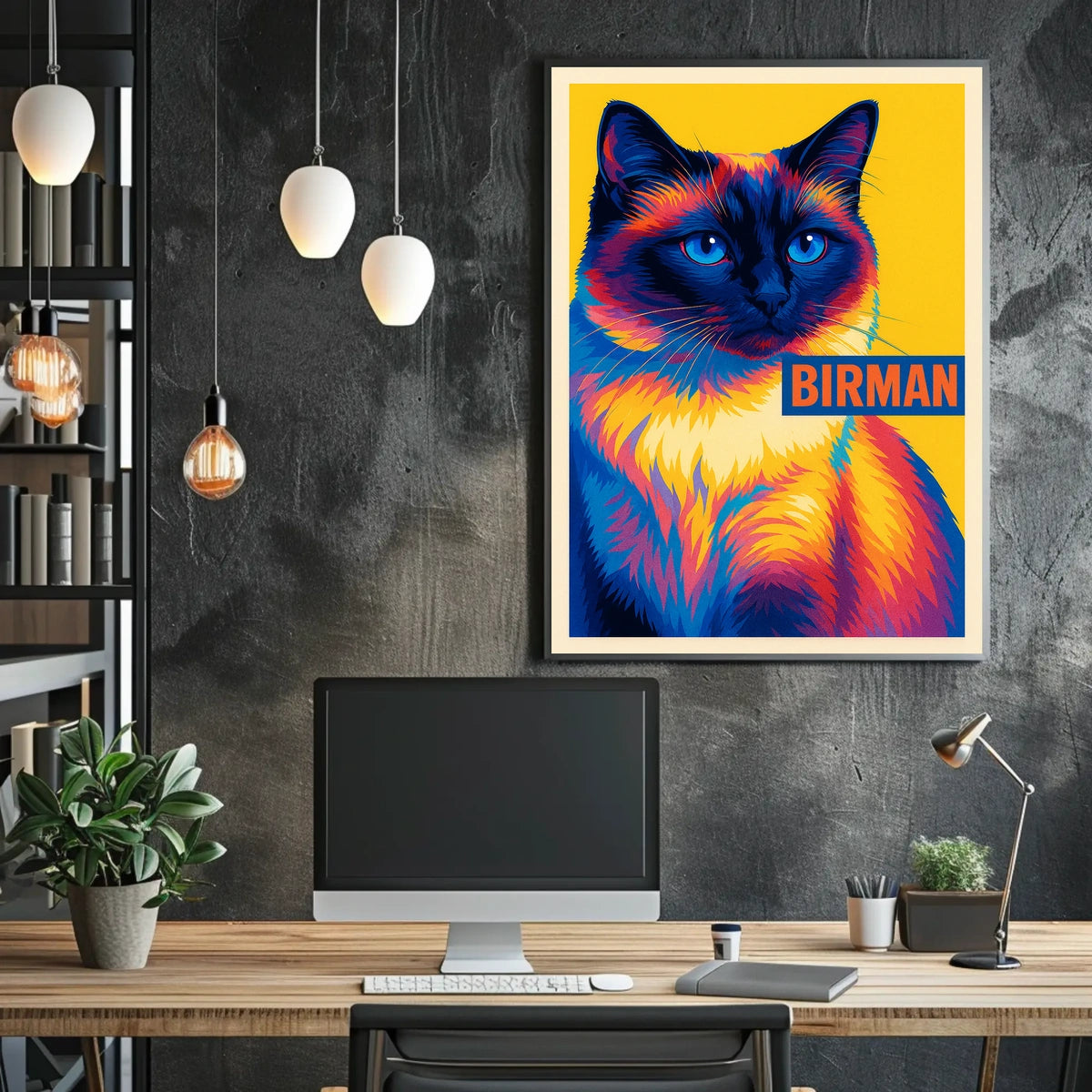 Vibrant Birman Cat Poster