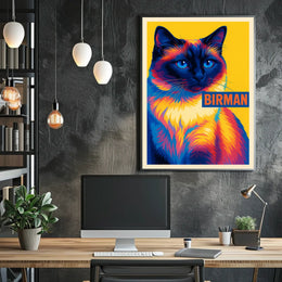 Vibrant Birman Cat Poster