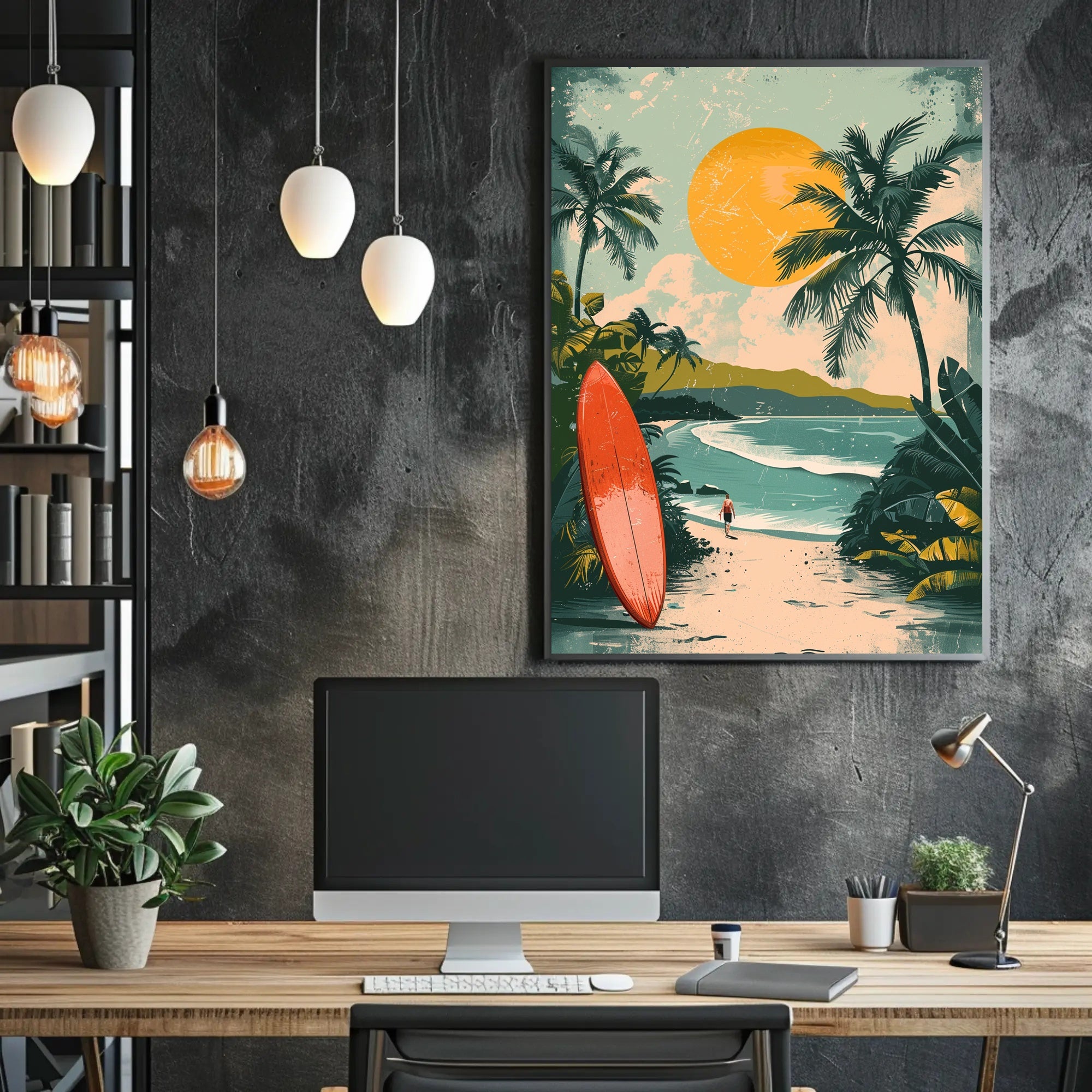 Whimsical Panda Relaxing on Watermelon Poster Art PosterGoat