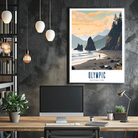 Tranquil Shores of Olympic Poster