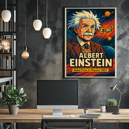 Einstein Nobel Prize Physics 1921 Vintage Science Poster