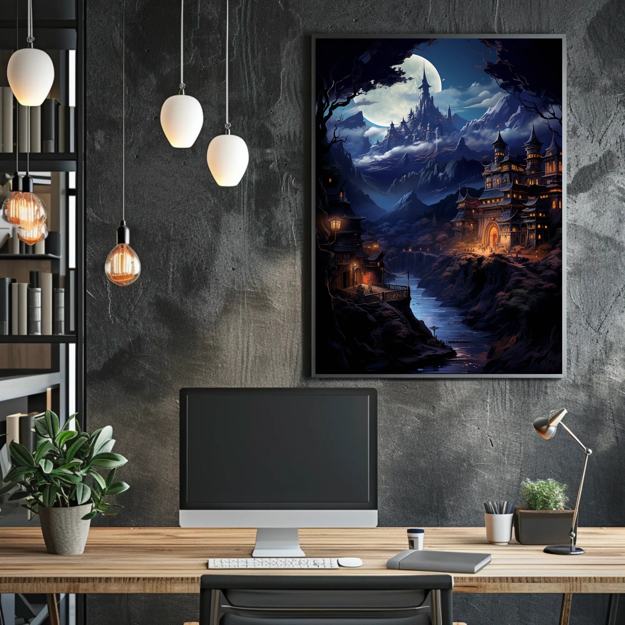 Enchanted Moonlit Castle Poster