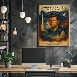 John F. Kennedy Visionary Leadership Vintage Poster