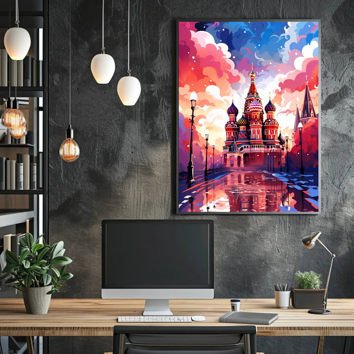 Vibrant Saint Basil's Cathedral Travel Poster