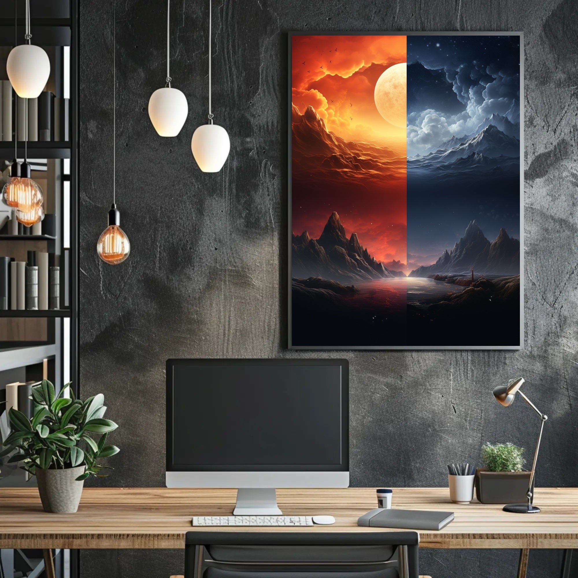 Dual Realms Day And Night Poster