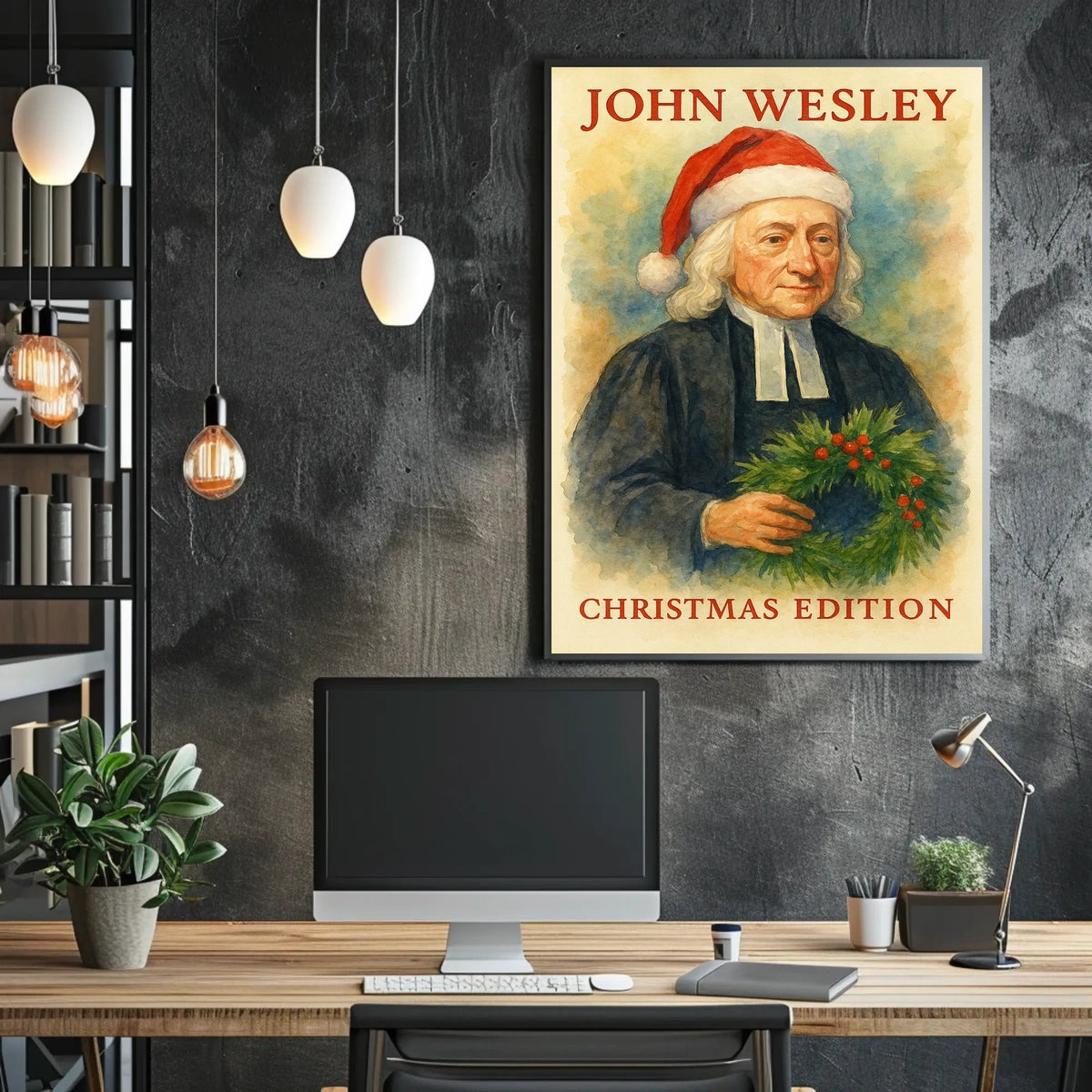 Stylized Christmas Historical Figure Portrait - Artistic Poster