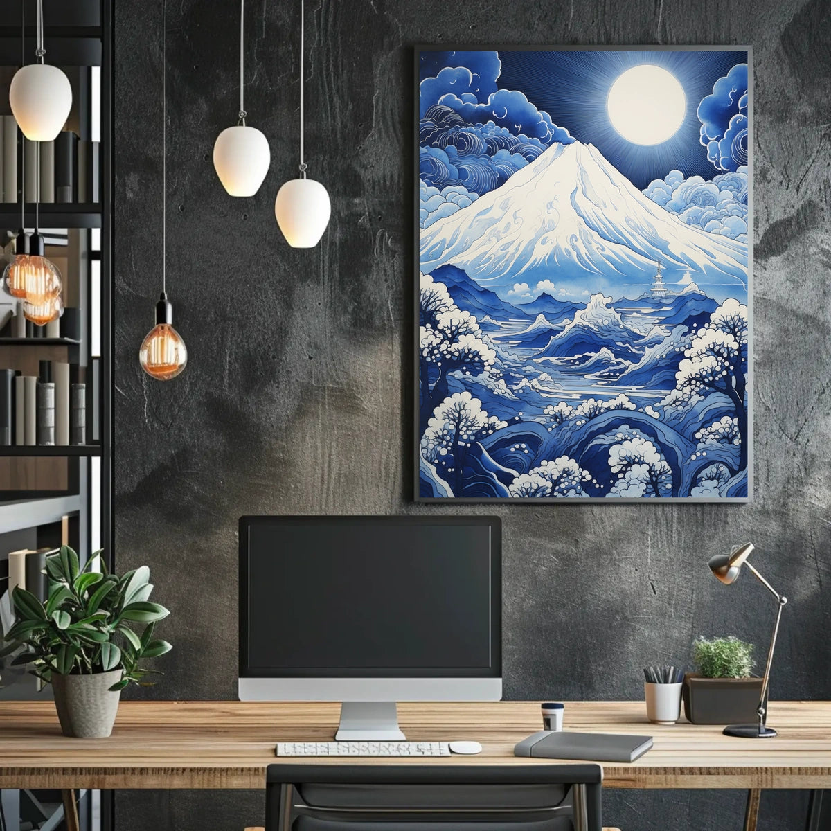Mount Fuji Moonlit Tranquility Cultural Heritage Poster