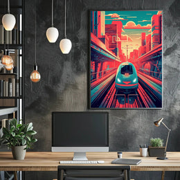 Futuristic Train Journey Poster