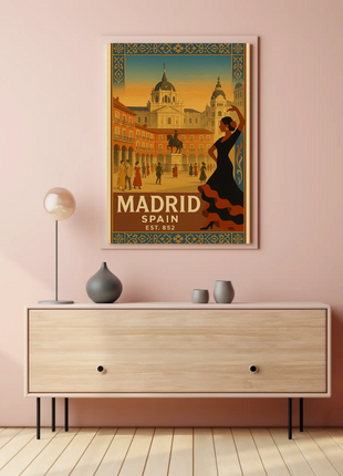 Vintage Madrid Poster Celebrating Spanish Culture and History