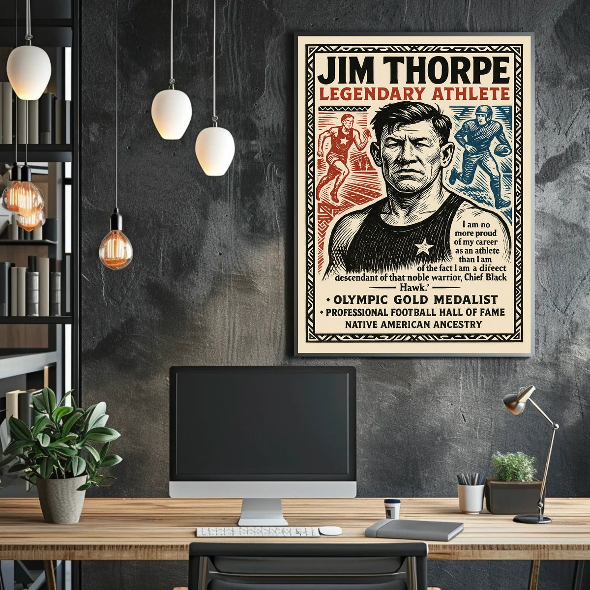 Jim Thorpe Legendary Athlete Poster