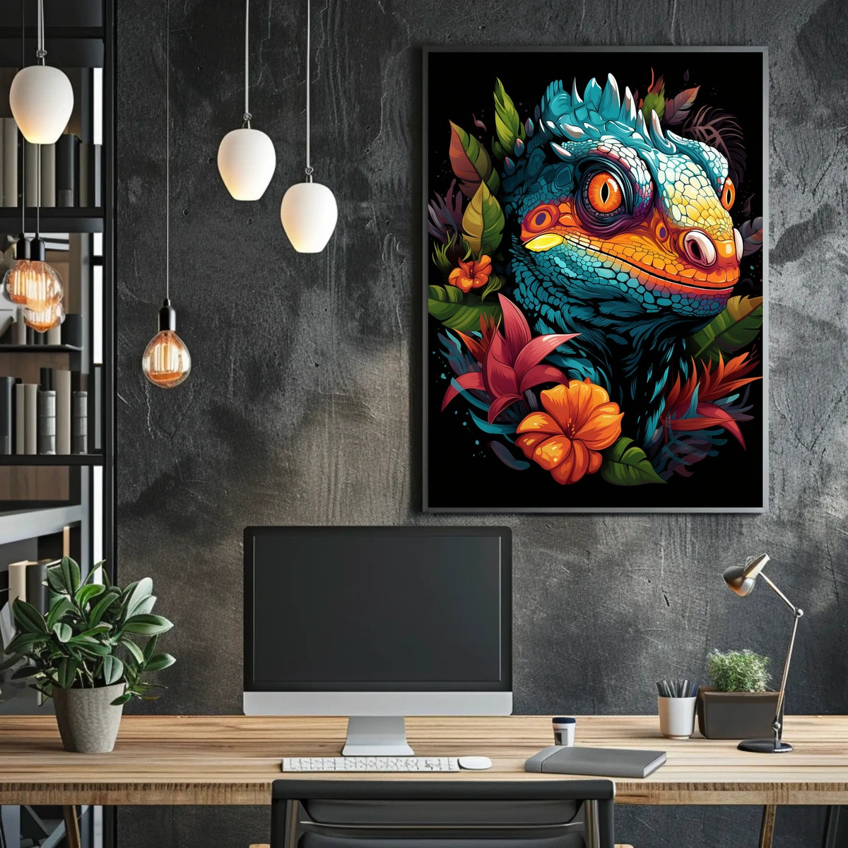 Vibrant Reptile Art Poster