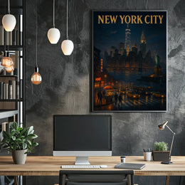 New York City Nightscape Poster