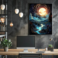 Moonlit Enchantment: Serene Night Landscape Poster