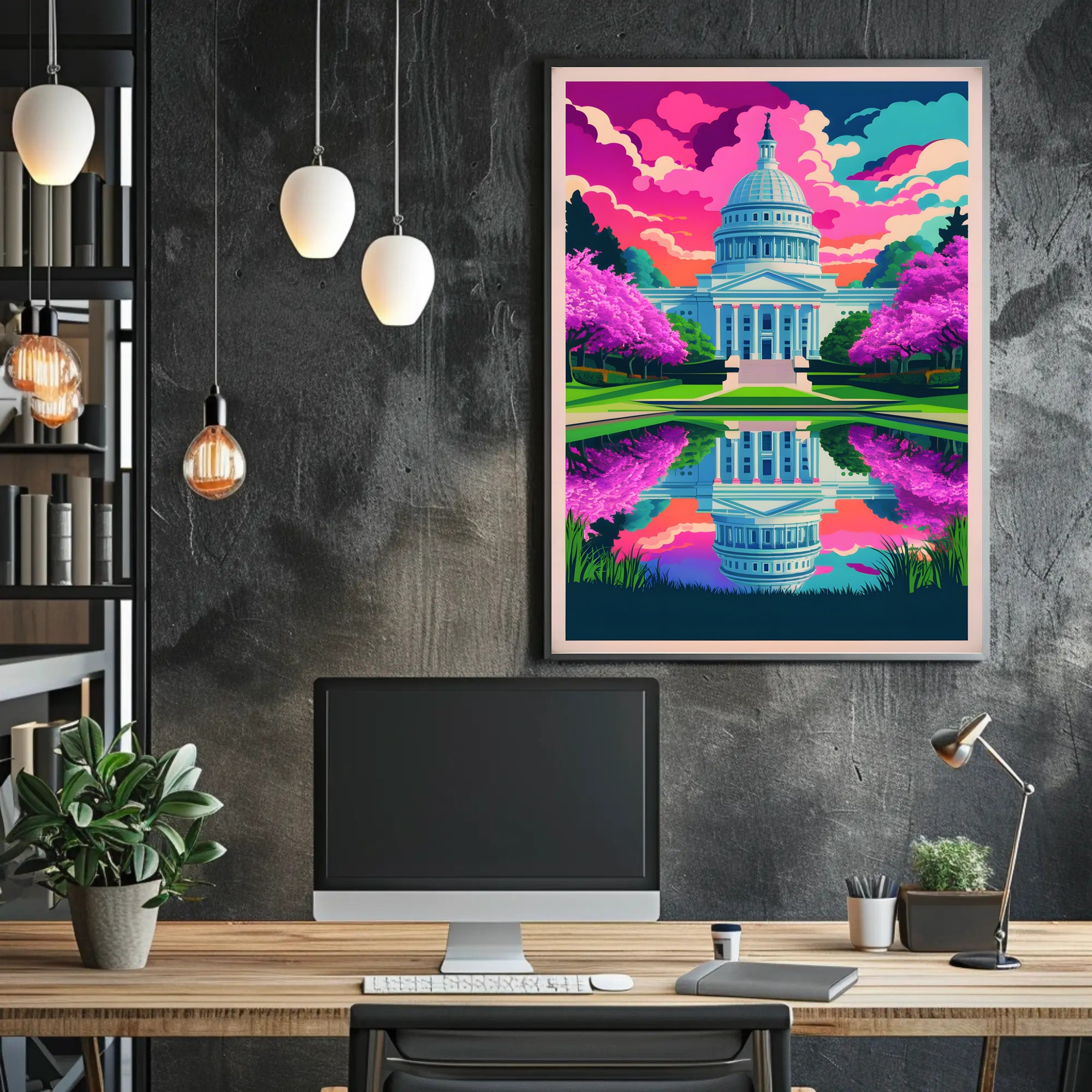 Vibrant Capitol Reflection Poster