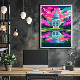 Vibrant Capitol Reflection Poster
