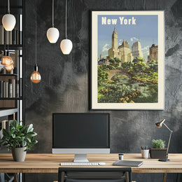 New York City Urban Cityscape Poster Vintage Wall Art