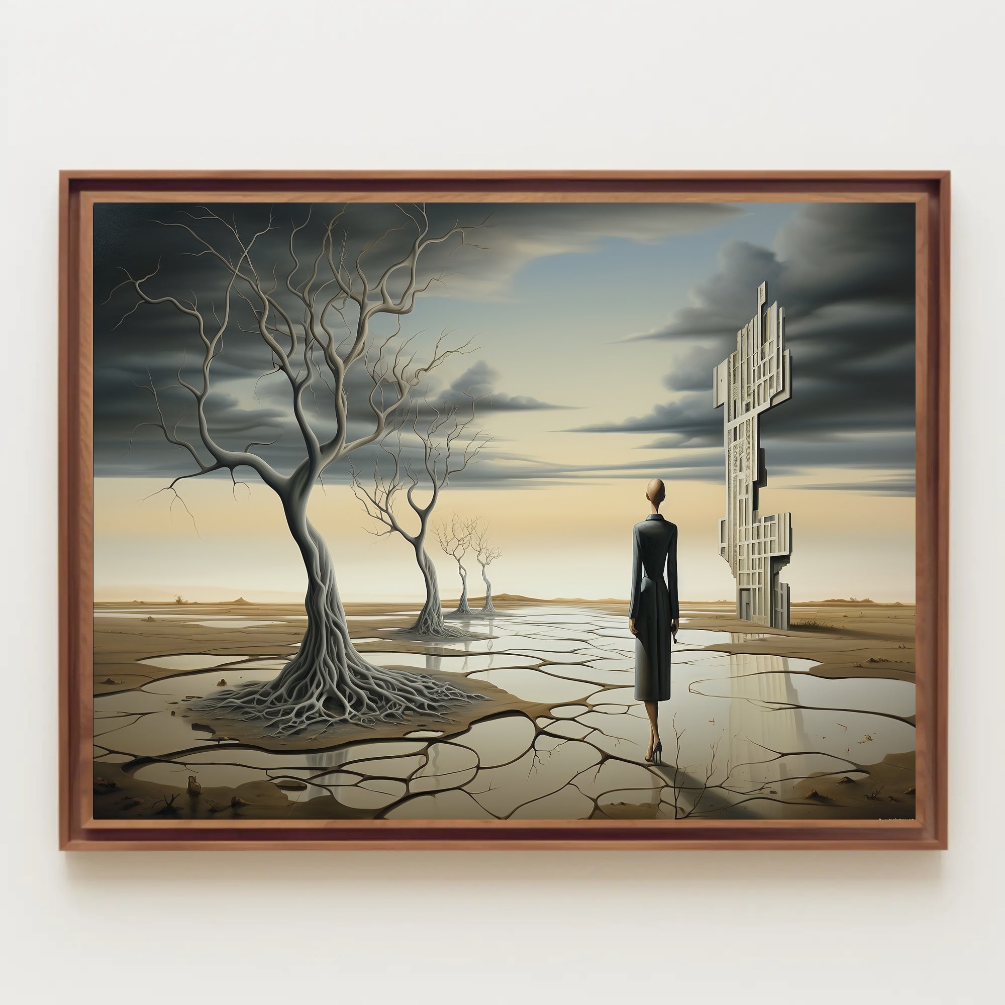 Surreal Solitude in Desert Dystopia Abstract or Artistic Poster