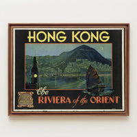 Vintage Hong Kong Poster with Night Skyline PosterGoat