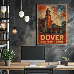 Dover NH Scenic Vintage Travel Decor Poster