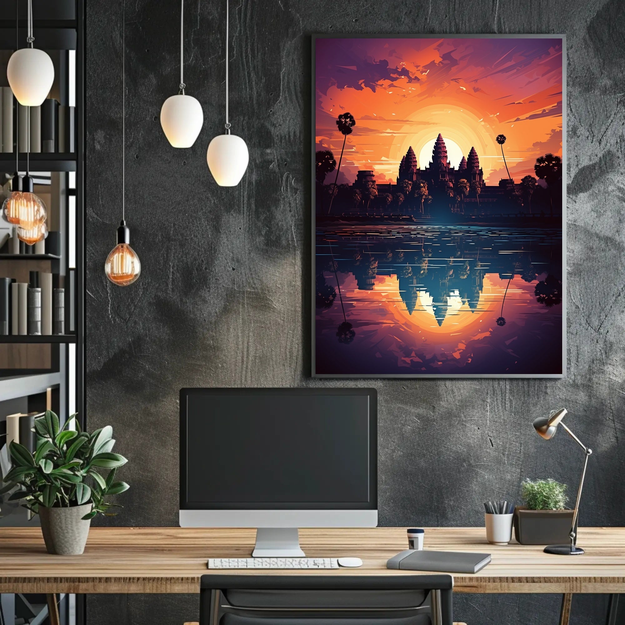 Sunset Over Angkor Wat Poster