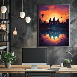 Sunset Over Angkor Wat Poster